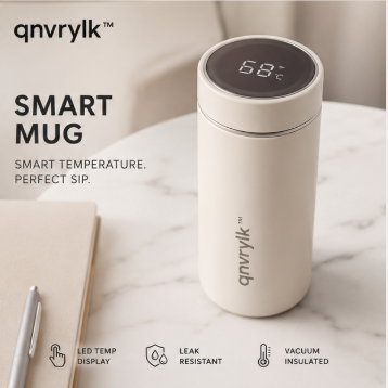 qnvrylk™ Smart Temperature Coffee Mug – LED Touch Display Thermal Cup, Stainless Steel Insulated Drink Bottle