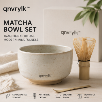 qnvrylk™ Japanese Matcha Bowl Set – Ceramic Chawan Tea Cup Kit with Traditional Accessories